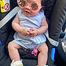 Rose participe au concours pour gagner de l'argent avec cette photo : baby, sunglasses, car_seat, blue_outfit, striped_clothing, baby_shoes, pacifier, infant, child, cute, seatbelt, pink_sunglasses, car_interior, portrait, close_up, summer_clothing, baby_hands, fashion, adorable, seat