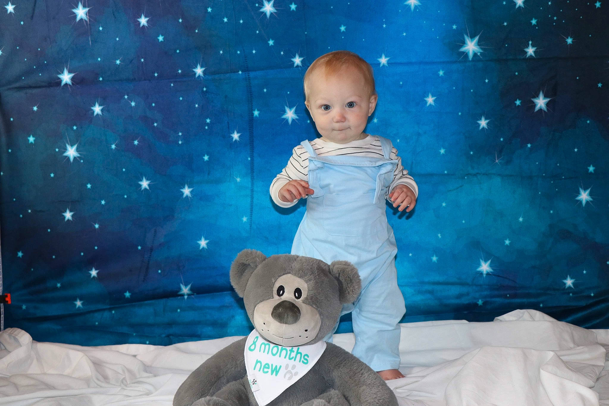 Evander joined the competition — help win amazing prizes! baby, baby_toddler_clothing, blue, child, comfort, event, fun, happy, holiday, linens, mammal, pattern, person, photograph, product, snapshot, teddy_bear, textile, toddler, toy