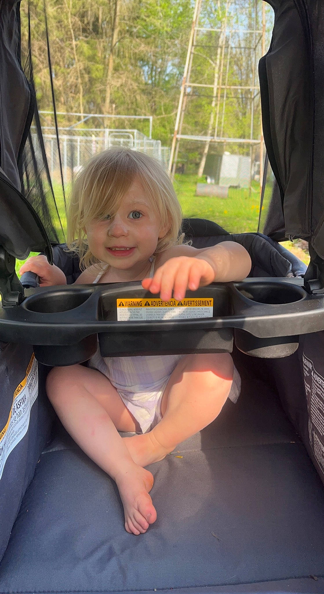 Oaklyn joined the competition — help win amazing prizes! arm, auto_part, automotive_exterior, bumper, chair, finger, fun, hand, happy, joy, lap, leisure, motor_vehicle, person, plant, recreation, skin, smile, thigh, toddler
