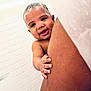 baby, child, shampoo, foam, bathroom, tile, adult, shoulder, water, wet, smile, happy, skin, hand, head, cute, playful, portrait, indoor, care