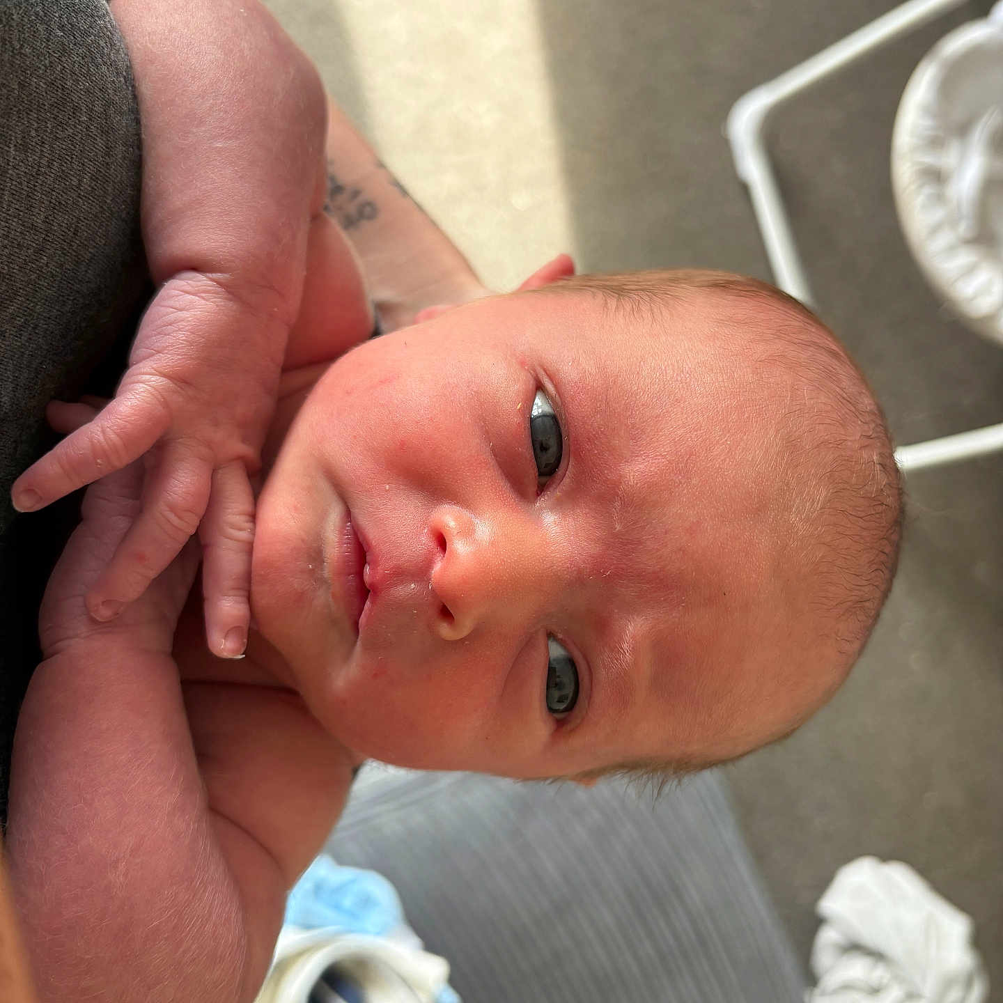 Oliver joined the competition — help win amazing prizes! baby, child, close_up, cute, face, hand, holding, human, indoor, infant, natural_light, newborn, newborn_baby, person, portrait, resting, skin, soft_light, wrinkled_skin, young_child