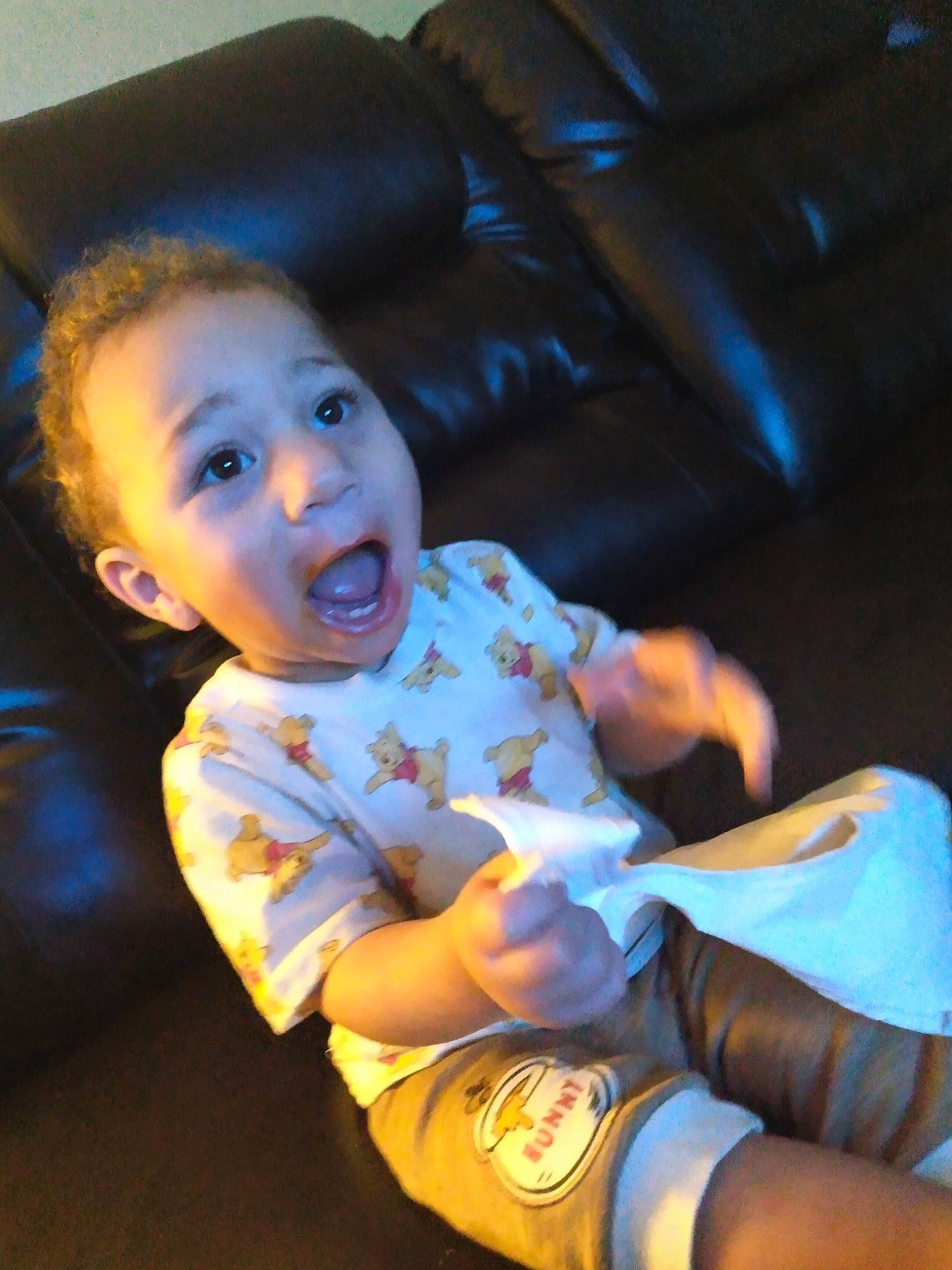 Emmanuel joined the competition — help win amazing prizes! arm, baby, baby_toddler_clothing, cheek, child, comfort, elbow, electric_blue, flash_photography, flooring, fun, happy, human_leg, knee, mouth, person, sitting, sleeve, smile, surprise