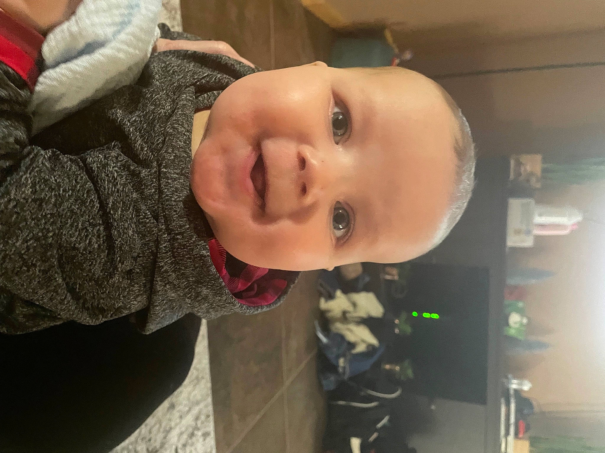 Langston joined the competition — help win amazing prizes! baby, baby_laughing, baby_toddler_clothing, beard, cheek, cool, ear, eyebrow, eyelash, forehead, happy, iris, jaw, lip, mouth, nose, person, sleeve, smile, toddler