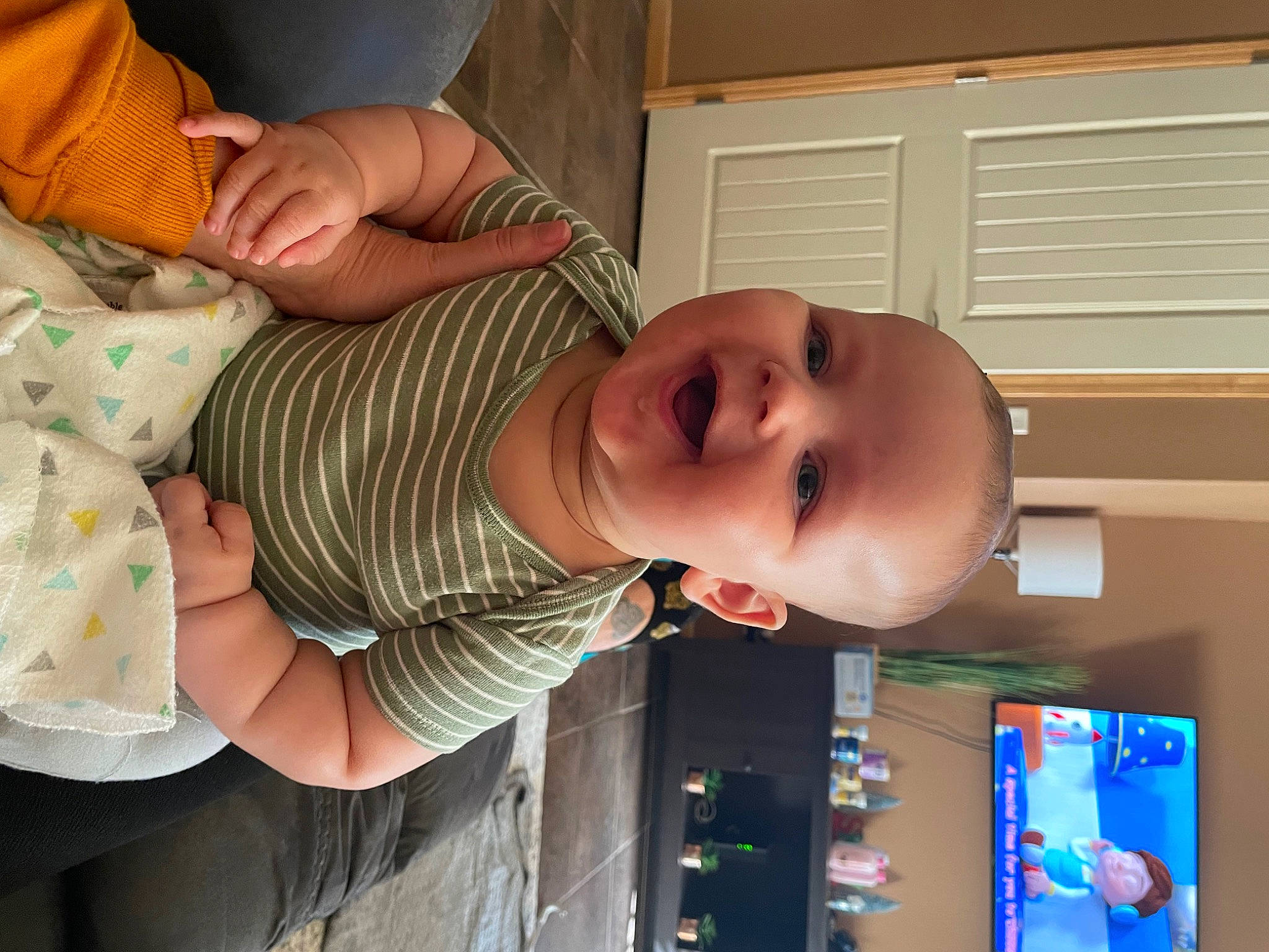 Langston joined the competition — help win amazing prizes! baby, baby_products, baby_toddler_clothing, cheek, chest, child, ear, eyelash, finger, happy, iris, mouth, nose, person, product, room, shelf, skin, smile, thumb