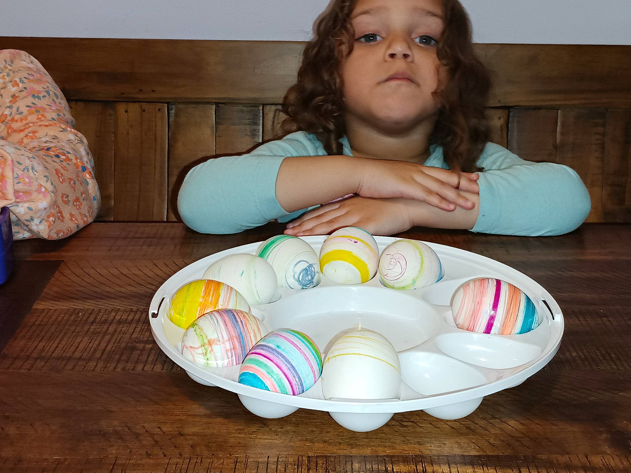 Destiny is registered to the contest to win money with this photo: baby, baby_products, baby_toddler_clothing, child, comfort, drinkware, egg, flooring, fun, hardwood, leisure, person, play, recreation, room, sitting, table, tableware, toddler, wood