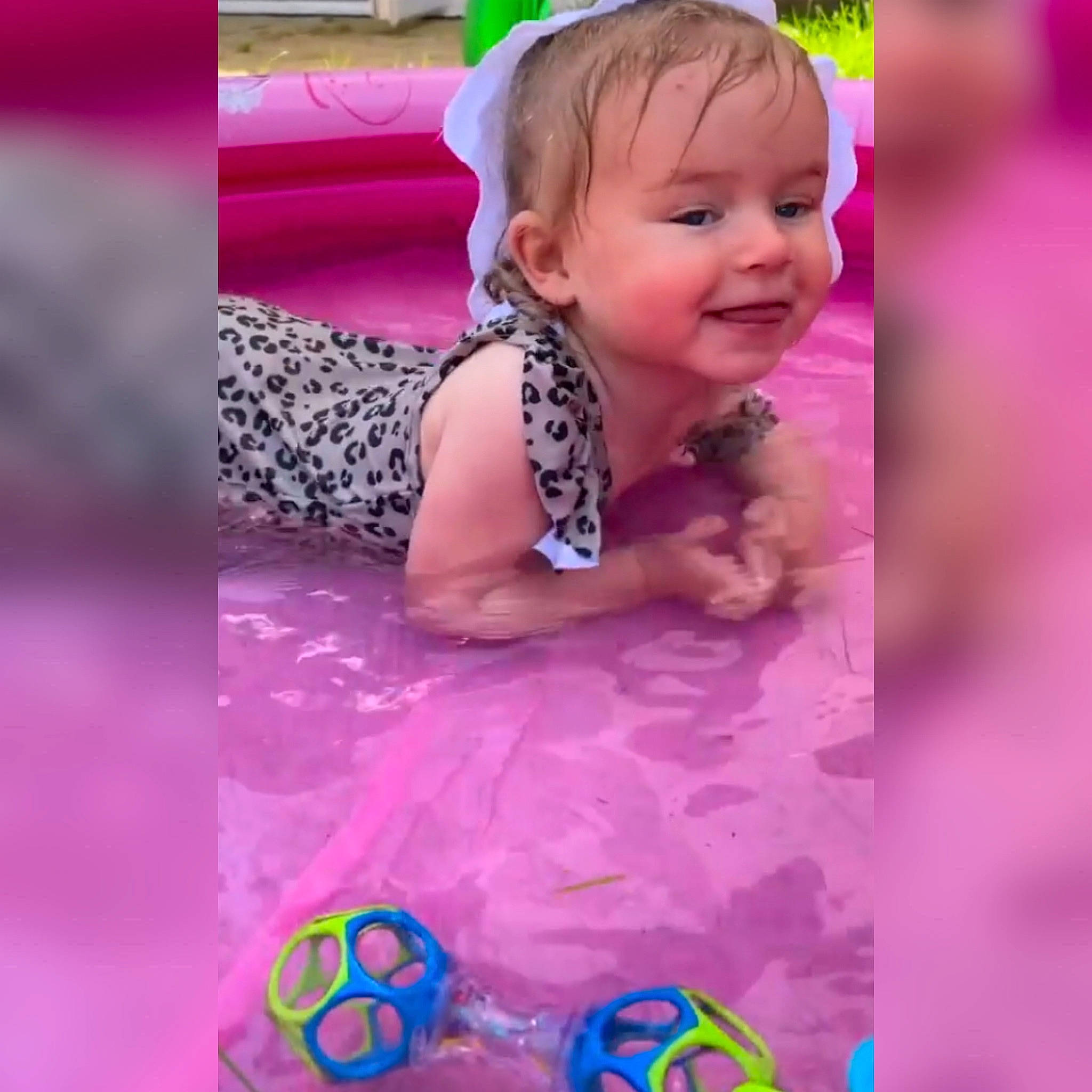 Niamh-rose joined the competition — help win amazing prizes! baby, baby_playing_with_toys, baby_toddler_clothing, beauty, child, facial_expression, font, fun, happy, joy, leisure, magenta, person, photograph, pink, product, purple, recreation, smile, snapshot