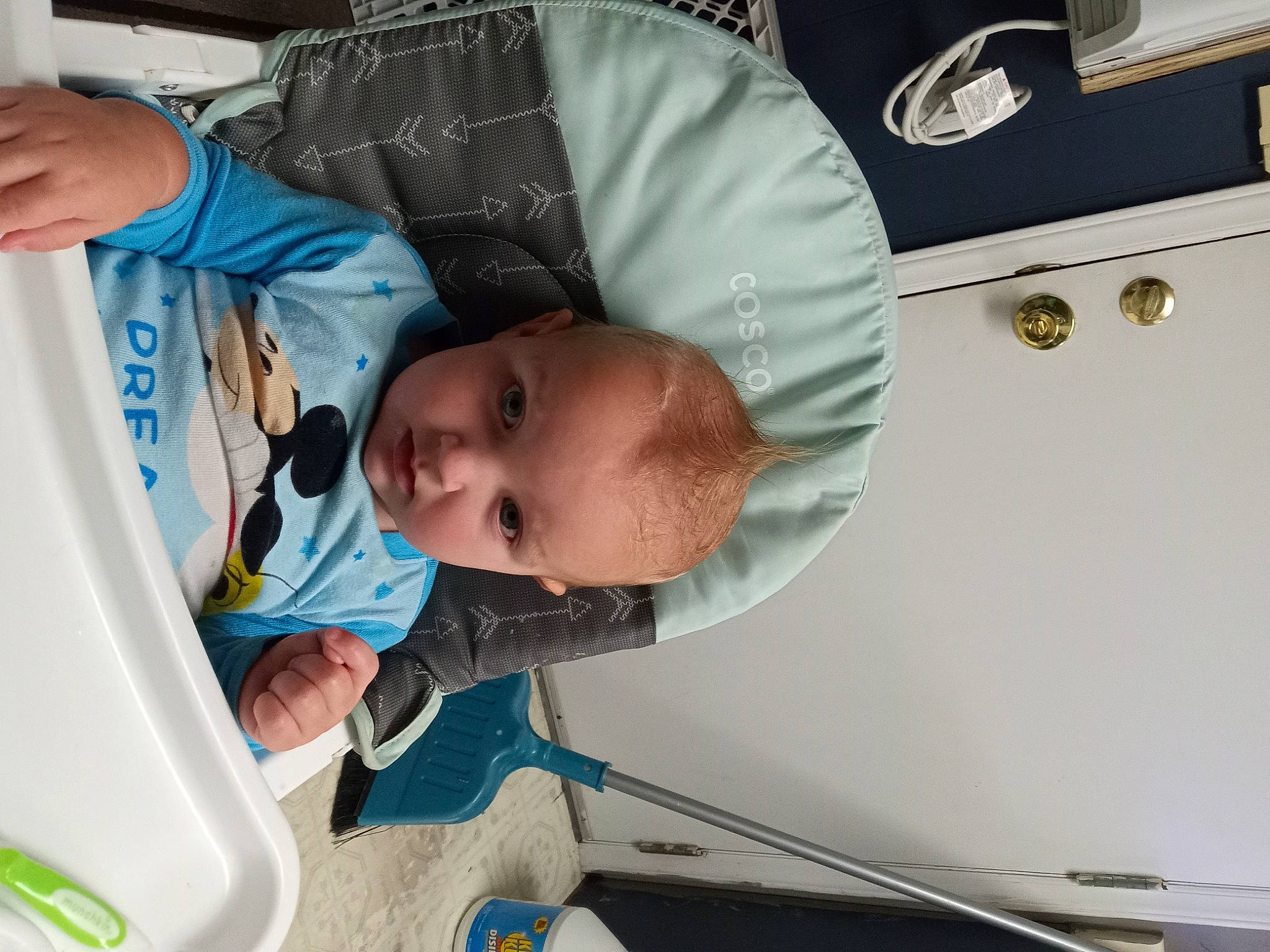 Caleb joined the competition — help win amazing prizes! automotive_exterior, baby, baby_carriage, baby_products, baby_toddler_clothing, child, comfort, person, room, sitting, t_shirt, toddler, vehicle_door