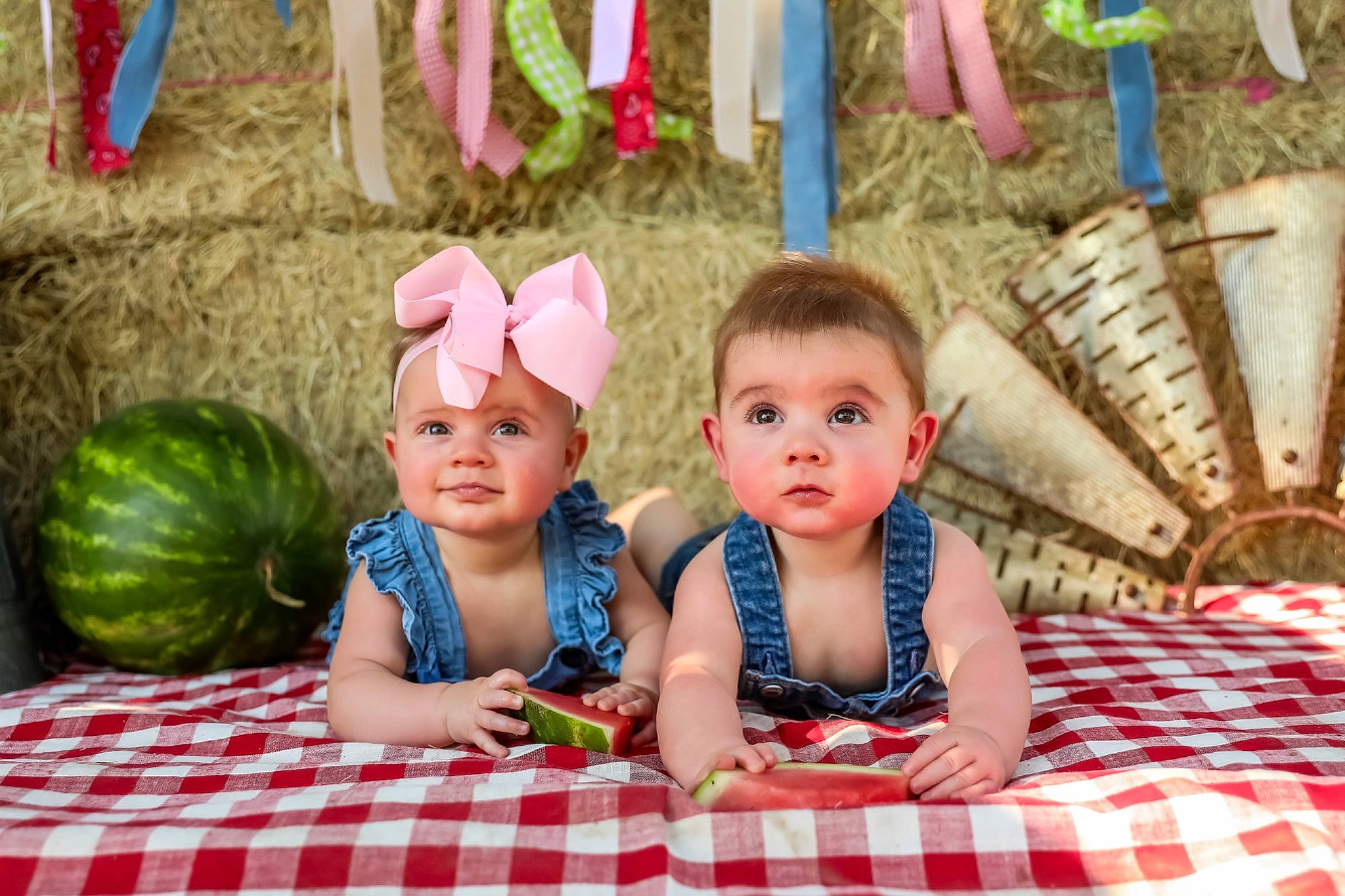 Saylor is registered to the contest to win money with this photo: baby, child, fun, headwear, pattern, person, photography, picnic, plant, play, recreation, sibling, textile, toddler