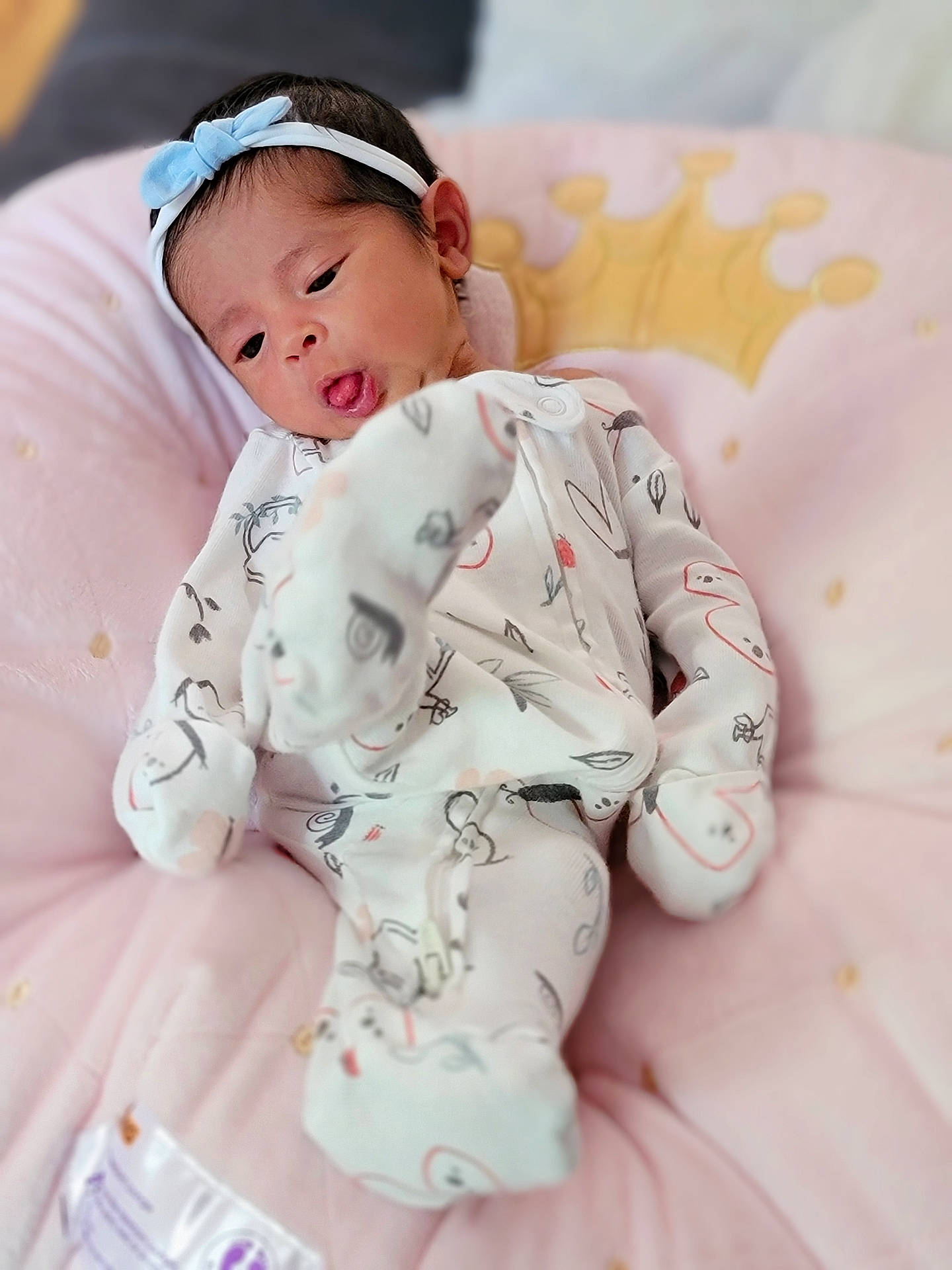 Camilla is registered to the contest to win money with this photo: baby, baby_sleeping, baby_toddler_clothing, cap, child, collar, comfort, face, fashion_accessory, fur, hair_accessory, happy, headgear, outerwear, pattern, person, pink, sitting, skin, sleeve