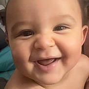 Liam joined the competition — help win amazing prizes! baby, smiling, face, child, skin, eyes, mouth, cheeks, portrait, happy, infant, cute, expression, closeup, young, person, head, human, nose, tongue