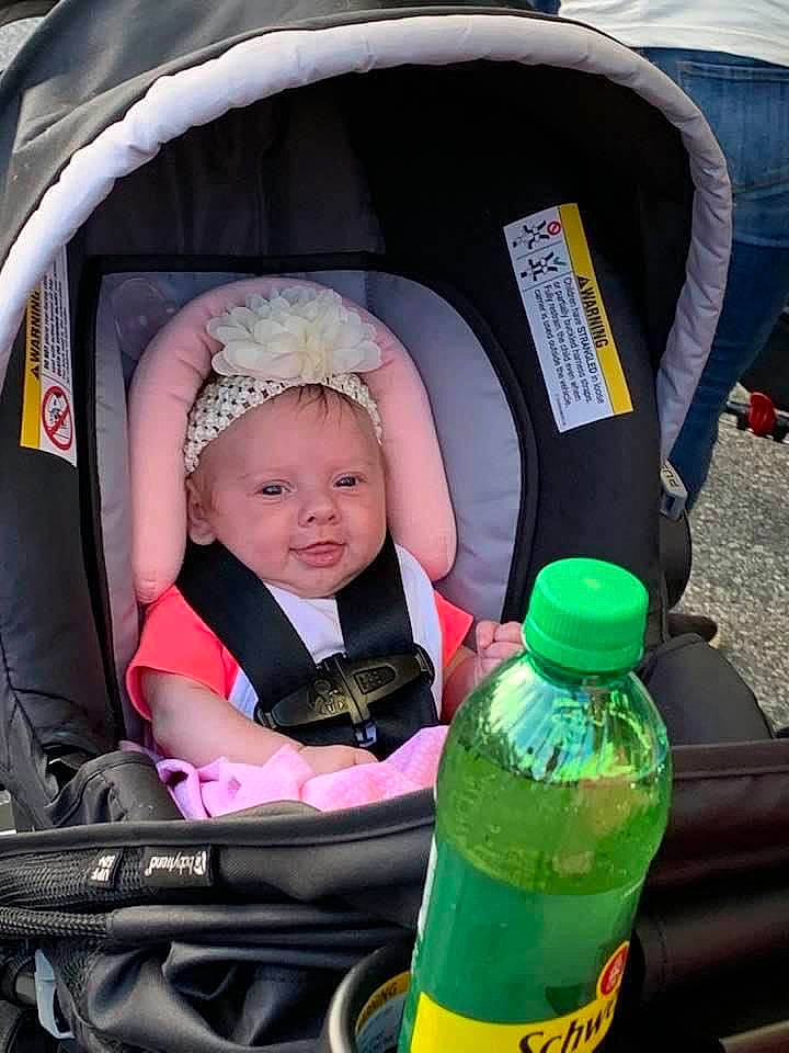 Ava joined the competition — help win amazing prizes! baby, baby_carriage, baby_products, bottle, bottle_cap, car_seat, comfort, drinkware, fun, green, happy, headwear, people, person, photograph, plastic_bottle, product, smile, snapshot, toddler
