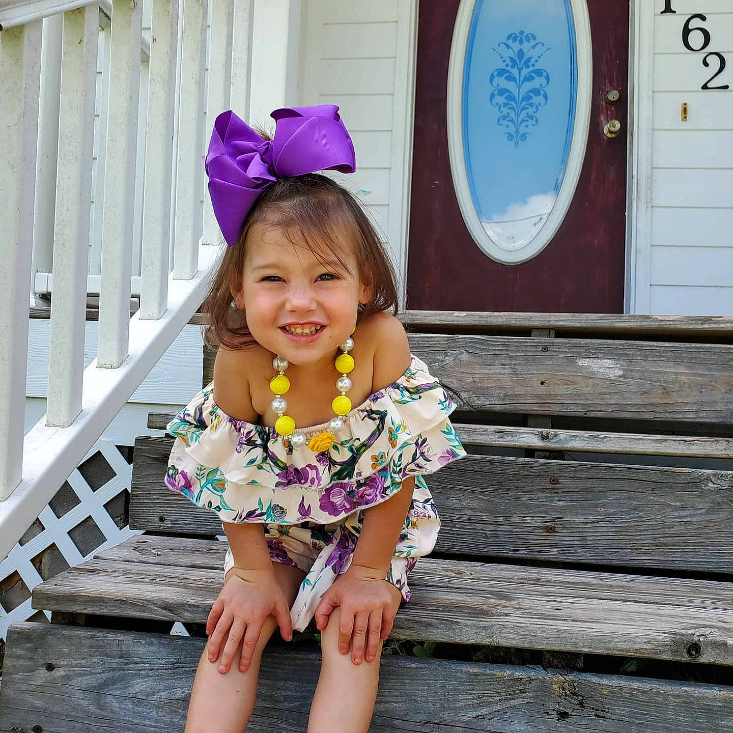 Charleigh Raine joined the competition — help win amazing prizes! baby_toddler_clothing, child, child_model, dress, fashion_accessory, flower, hair_accessory, happy, headgear, joy, pattern, person, pink, plant, purple, smile, spring, summer, textile, toddler