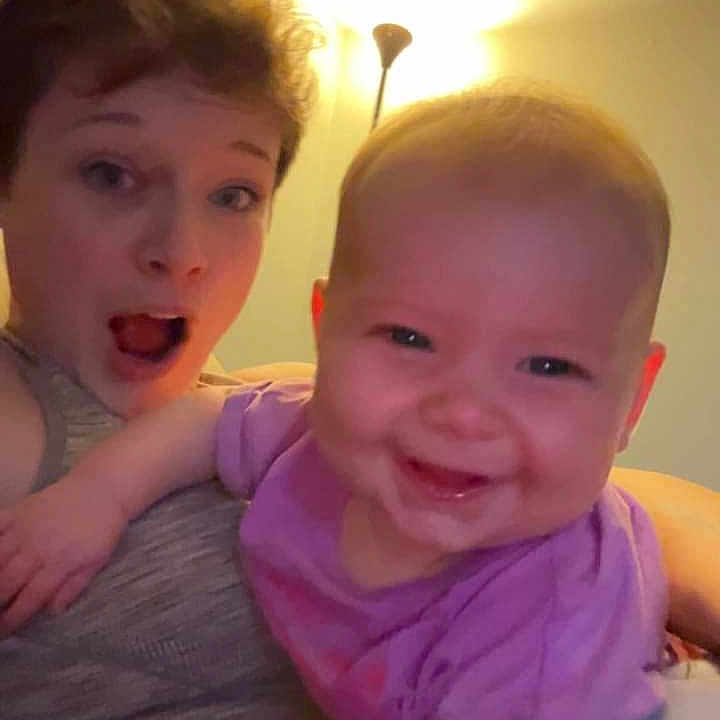 Millie joined the competition — help win amazing prizes! baby, bodypart, clothing, face, happy, head, homedecor, indoors, lamp, laughing, light, lighting, mouth, person, photography, portrait, selfie, smile, t_shirt, teeth