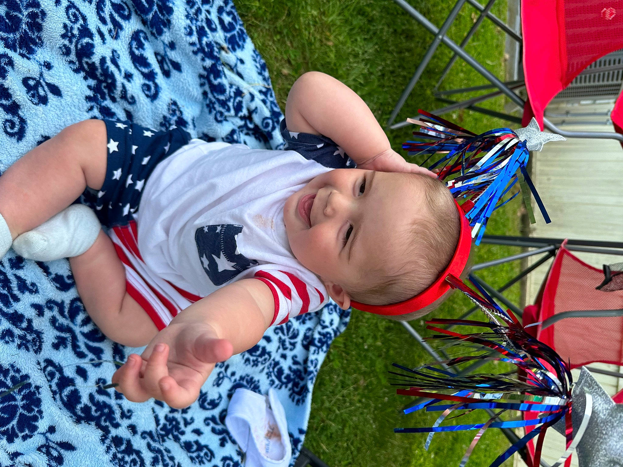 Elliot is registered to the contest to win money with this photo: baby, child, electric_blue, eye, fun, grass, grass_family, happy, joy, leaf, leisure, pattern, people_in_nature, person, plant, play, recreation, smile, summer, toddler