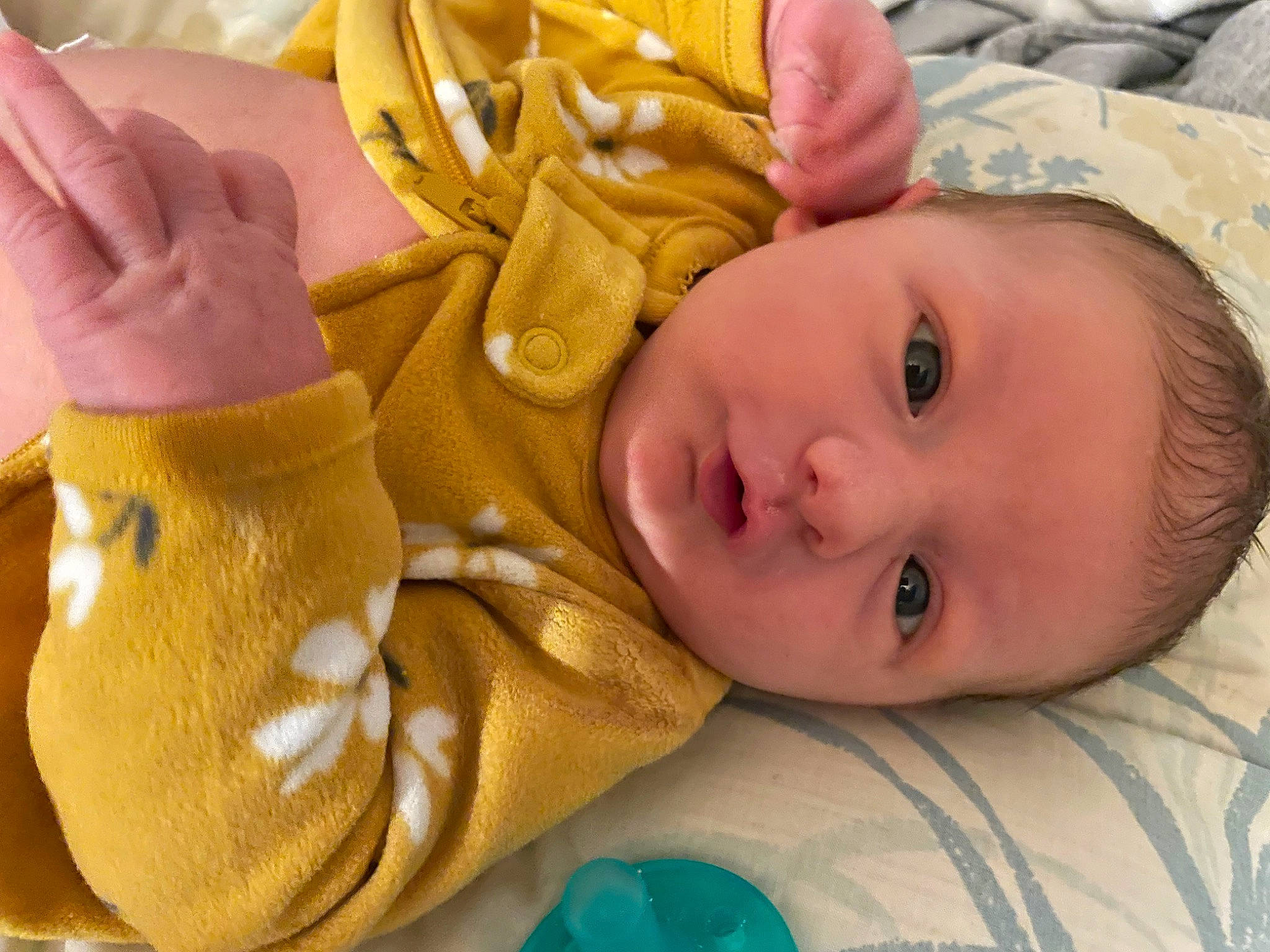 Paisley joined the competition — help win amazing prizes! baby, baby_toddler_clothing, cheek, child, comfort, eyelash, gesture, happy, iris, mammal, nose, person, product, skin, smile, textile, thumb, toddler, vertebrate, wood