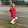 Syanna participe au concours pour gagner de l'argent avec cette photo : child, girl, red_jacket, sidewalk, street, curb, playful, smile, outdoor, trees, road, boots, pink_skirt, tights, happy, balance, nature, casual_clothing, daylight, urban