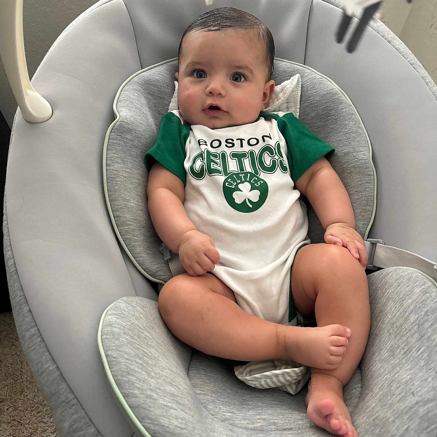 Mateo joined the competition — help win amazing prizes! baby, car, chair, clothing, couch, crib, cushion, face, furniture, head, homedecor, infantbed, newborn, pants, person, photography, portrait, sitting, t_shirt, transportation