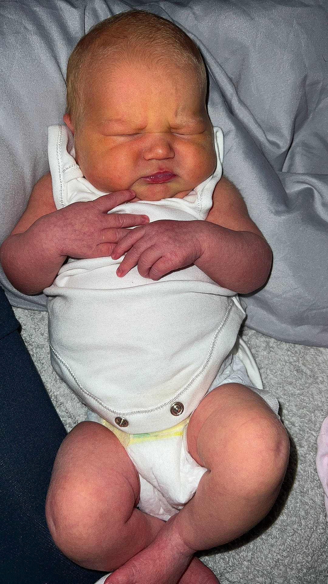 Willow joined the competition — help win amazing prizes! baby, baby_toddler_clothing, cheek, comfort, eye, finger, gesture, hand, head, human_body, iris, knee, mouth, organ, person, skin, sorrow, stomach, thigh, thumb