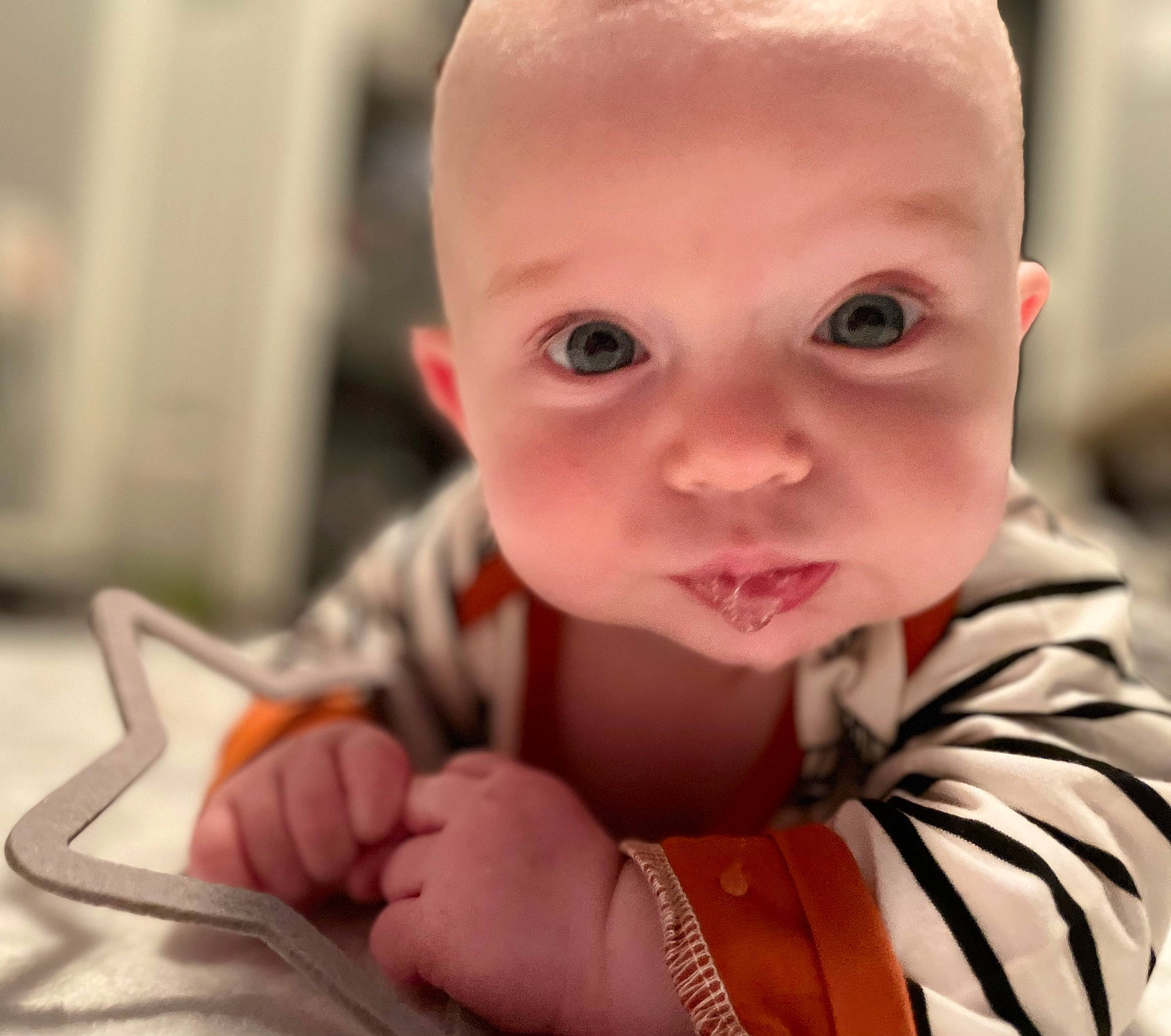 Kian joined the competition — help win amazing prizes! baby, baby_toddler_clothing, cheek, child, ear, eye, eyebrow, eyelash, finger, gesture, happy, iris, lip, mouth, neck, nose, person, skin, sleeve, thumb