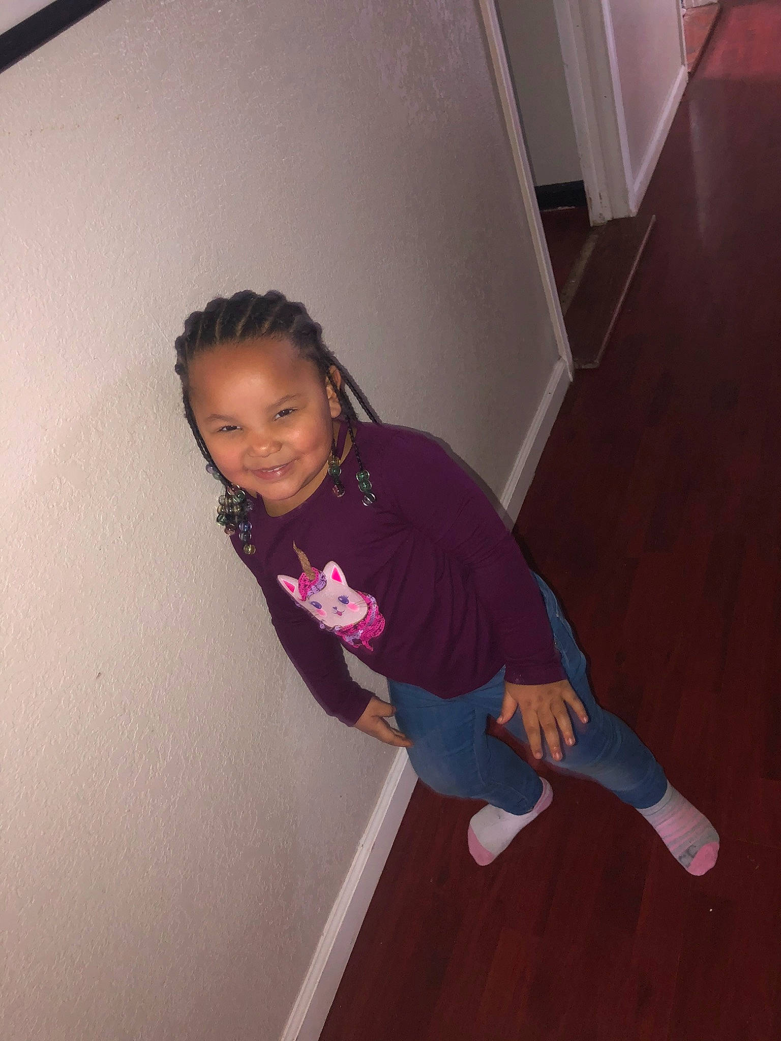 Faith joined the competition — help win amazing prizes! arm, child, floor, fun, joint, joy, leg, person, pink, smile, standing, toddler