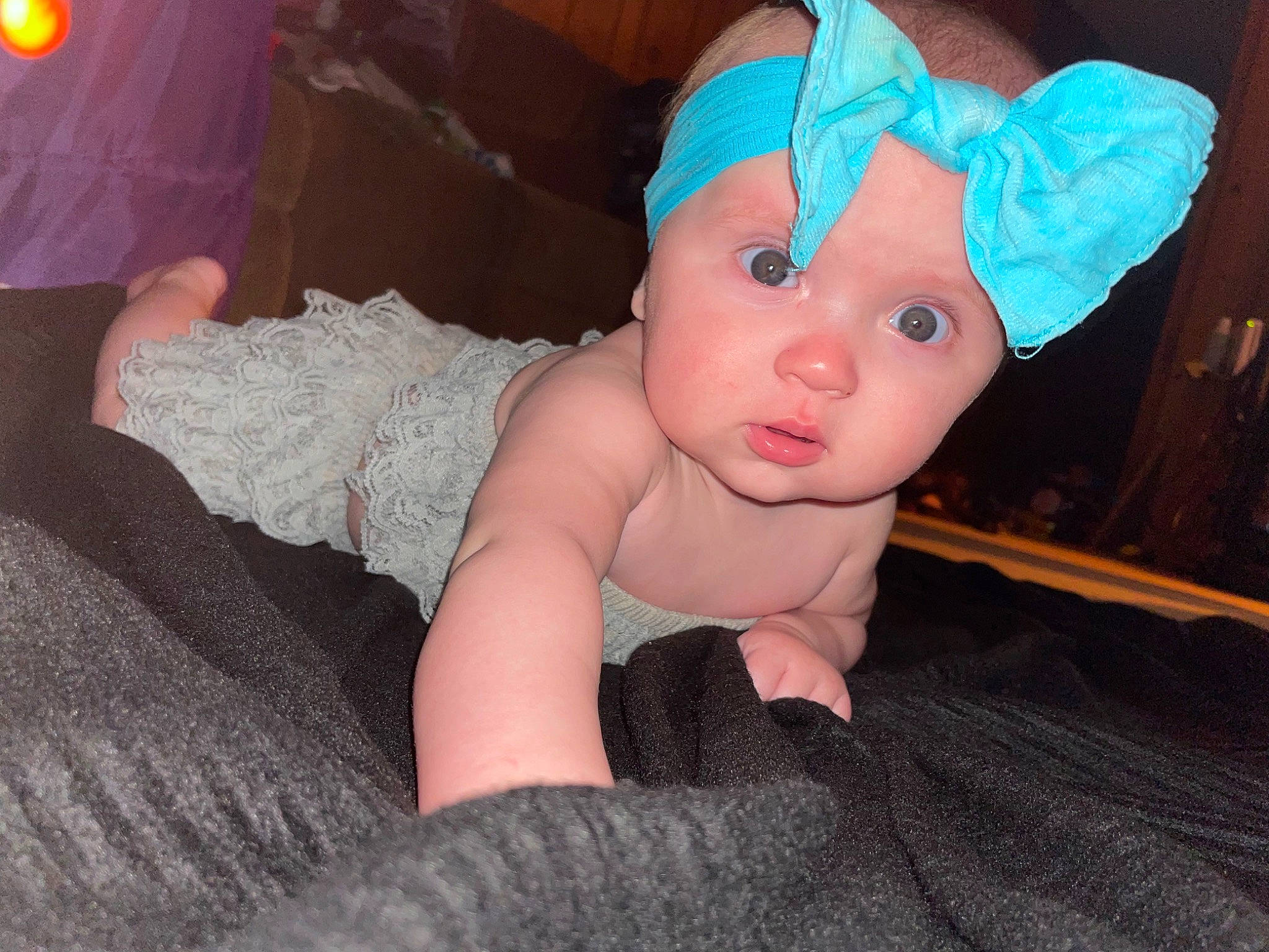 Jaylyn joined the competition — help win amazing prizes! baby, baby_toddler_clothing, beanie, cap, child, costume_hat, eye, fashion_accessory, fawn, fun, fur, hair_accessory, head, headwear, linens, magenta, nose, party_supply, person, personal_protective_equipment