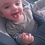 Mason joined the competition — help win amazing prizes! baby, child, smiling, tongue_out, seated, baby_chair, indoor, carpet, furniture, clothing, happy, person, face, hand, home, cute, infant, playful, young, expression