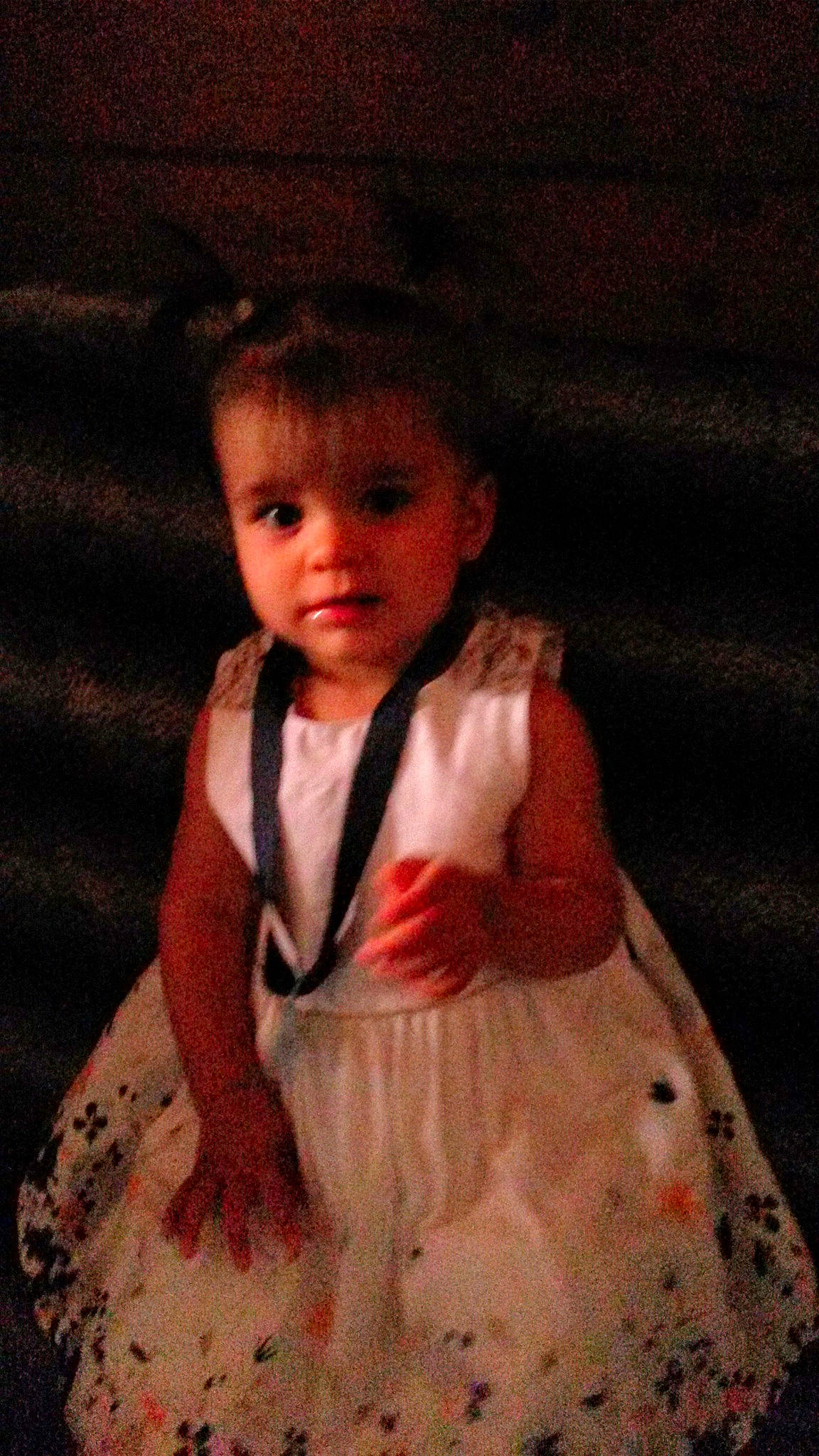 Coralie a rejoint le concours — aidez-le/la à gagner de superbes lots ! baby, baby_toddler_clothing, cheek, chest, child, day_dress, dress, fashion_design, flash_photography, formal_wear, one_piece_garment, pattern, peach, person, sitting, sleeve, toddler, trunk, vintage_clothing, waist