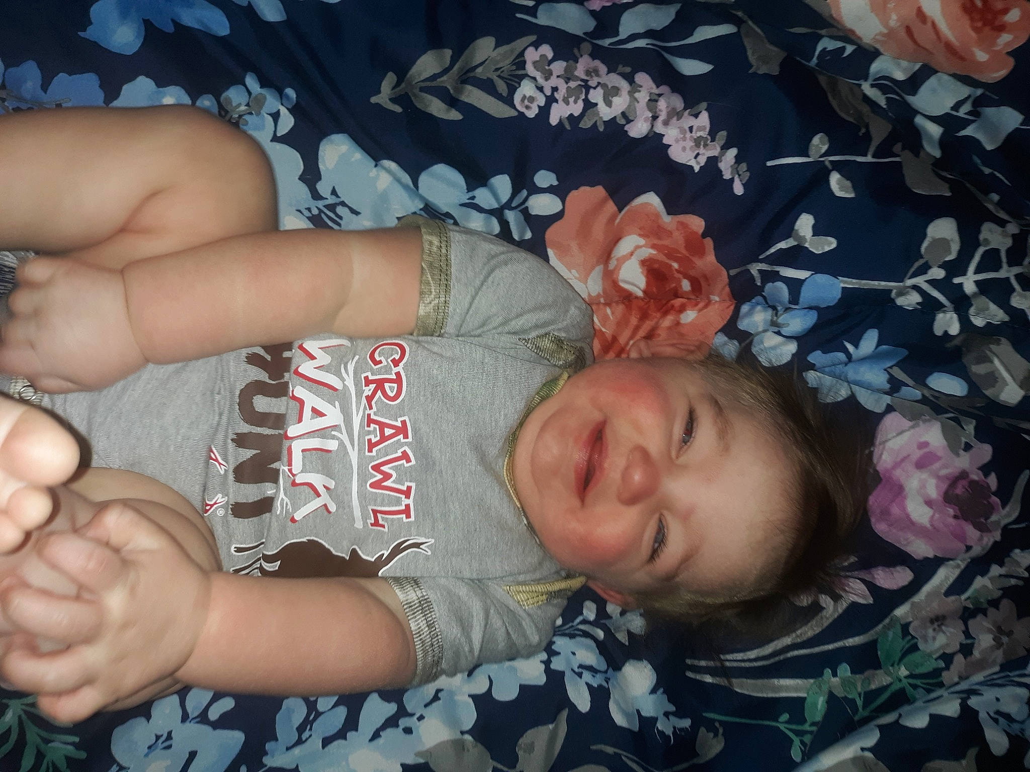 Kaine is registered to the contest to win money with this photo: baby, baby_toddler_clothing, barefoot, bracelet, cheek, child, finger, flesh, foot, human, mammal, nail, organ, person, skin, sole, throat, thumb, toddler, toe