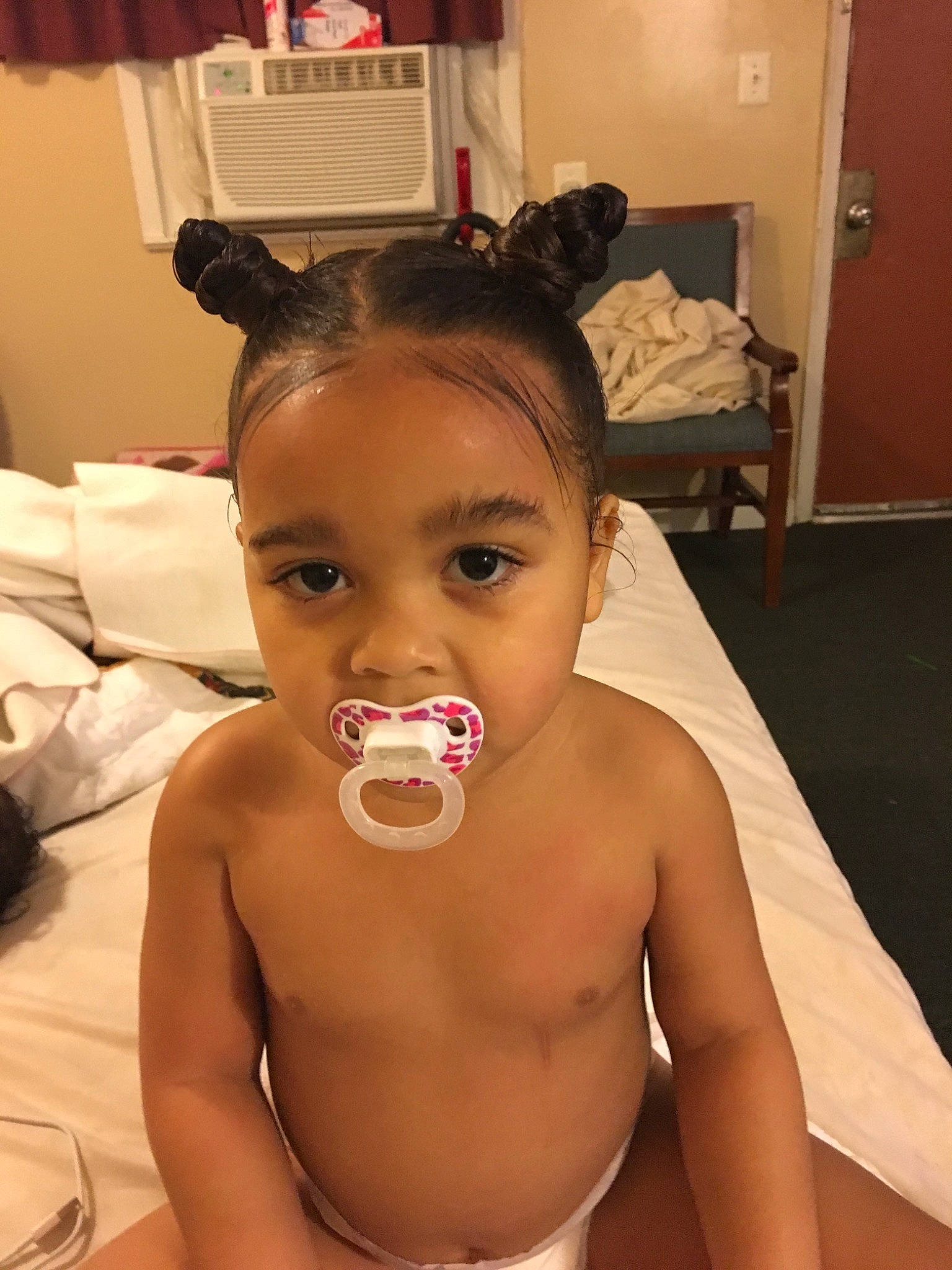 Aalaya is registered to the contest to win money with this photo: barechested, bathing, black_hair, chest, child, ear, face, hair, hairstyle, head, joy, lip, mouth, neck, person, selfie, throat, toddler, trunk