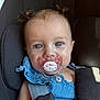 Ellie a rejoint le concours — aidez-le/la à gagner de superbes lots ! baby, pacifier, blue_eyes, denim, car_seat, child, infant, cute, pigtails, portrait, seatbelt, close_up, comfort, straps, face, childrens_clothing, adorable, young_child, sitting, indoors