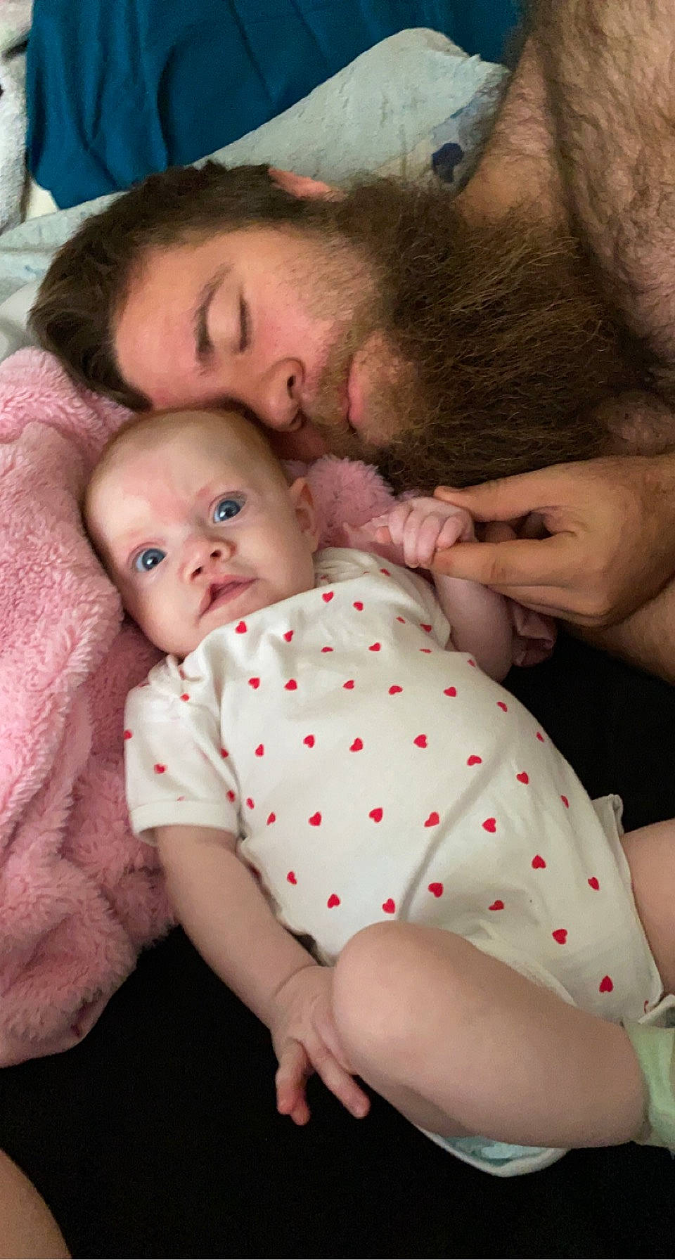 Macie joined the competition — help win amazing prizes! baby, baby_products, baby_toddler_clothing, baseball_cap, beard, bedtime, cap, cheek, child, comfort, human, interaction, linens, love, nail, nap, nose, person, polka_dot, skin