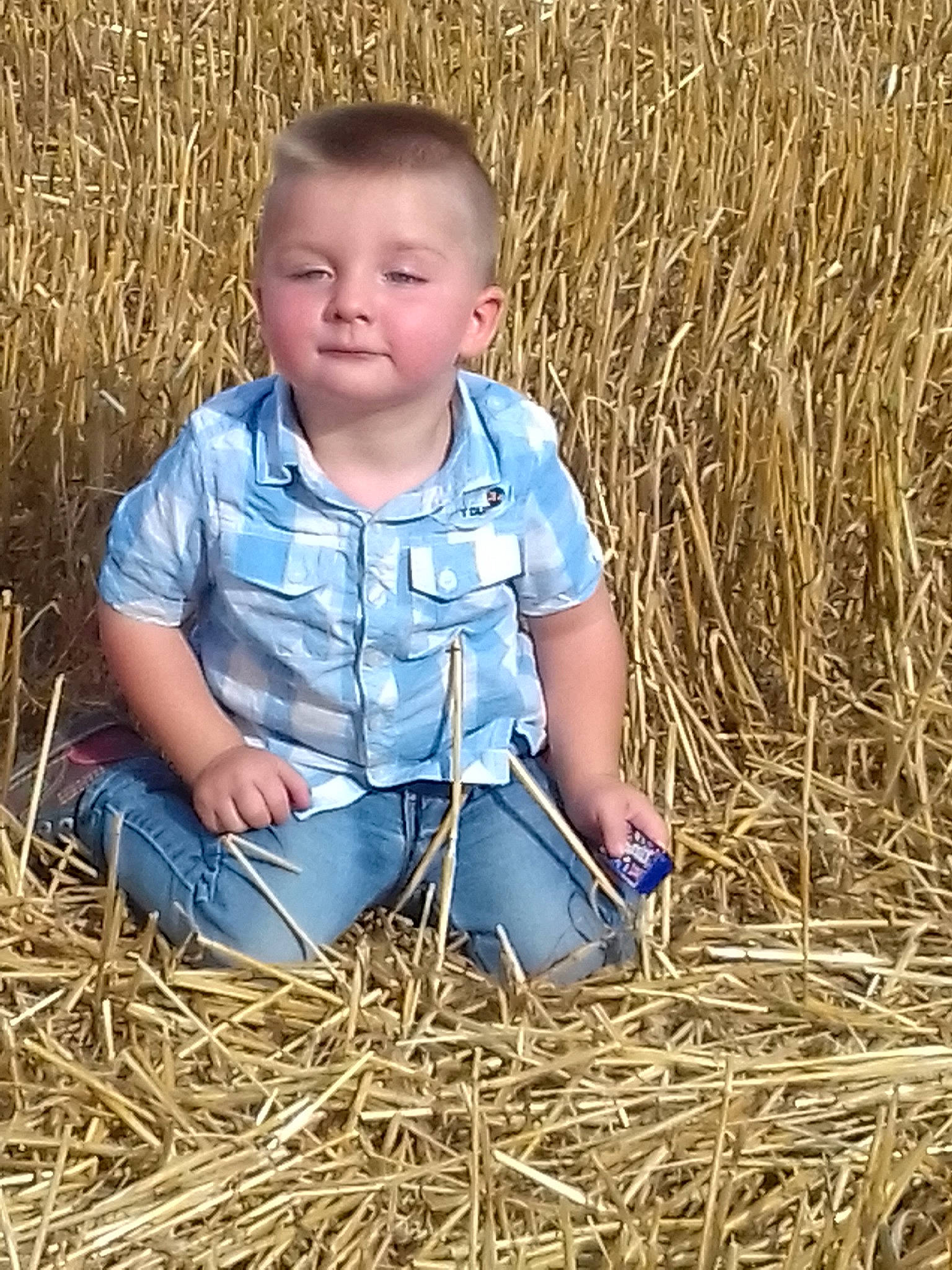 Ma a rejoint le concours — aidez-le/la à gagner de superbes lots ! agriculture, child, grass, grass_family, hay, person, plant, straw, toddler
