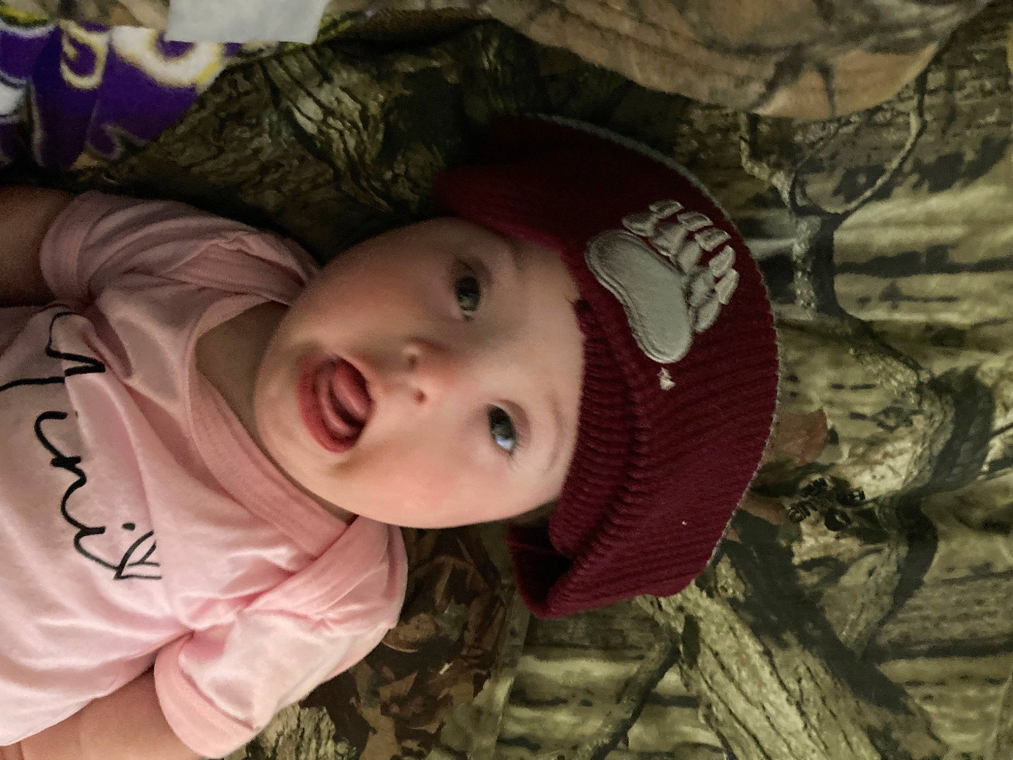 Brynlee is registered to the contest to win money with this photo: baby, cap, cheek, child, eye, eyelash, fashion_accessory, grass, happy, hat, head, headwear, lip, mouth, nose, person, plant, skin, smile, toddler