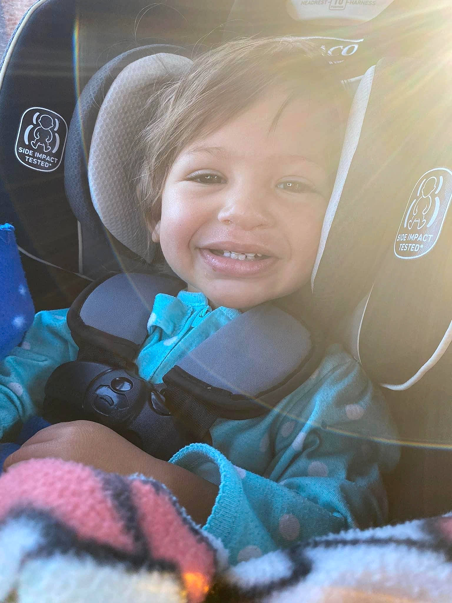 Danielle joined the competition — help win amazing prizes! baby, baby_carriage, baby_in_car_seat, baby_products, car_seat, child, comfort, cool, electric_blue, happy, iris, joy, person, product, seat_belt, skin, smile, steering_wheel, textile, toddler
