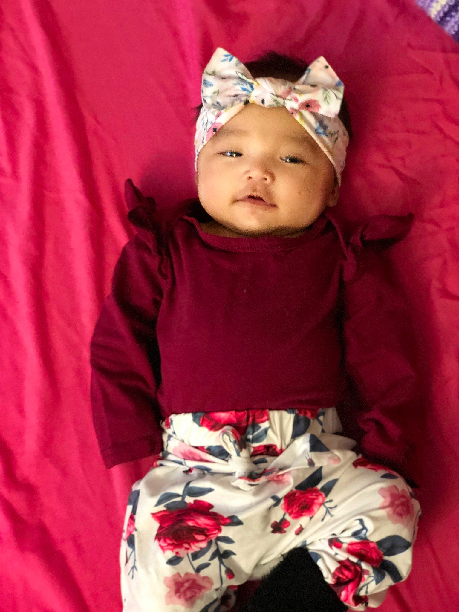Kaelyn joined the competition — help win amazing prizes! baby, baby_products, baby_toddler_clothing, cap, child, costume, costume_hat, crown, facial_expression, fashion_accessory, fun, happy, headwear, linens, magenta, pattern, person, pink, red, sleeve