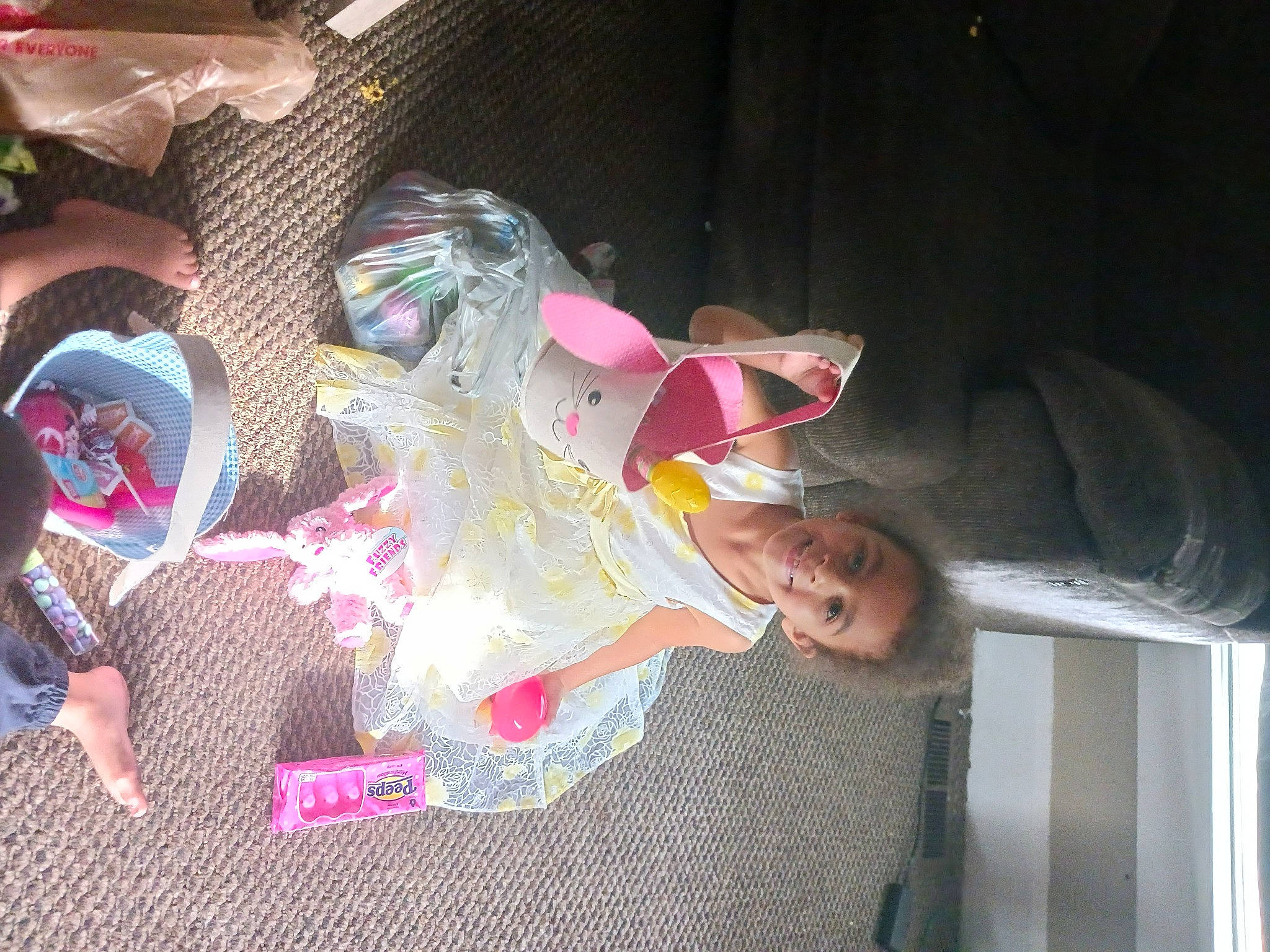 Serenity is registered to the contest to win money with this photo: baby_products, baby_toys, carmine, child, event, fun, joy, leisure, magenta, pattern, person, pink, plastic, play, room, smile, stuffed_toy, toddler, toy, tree