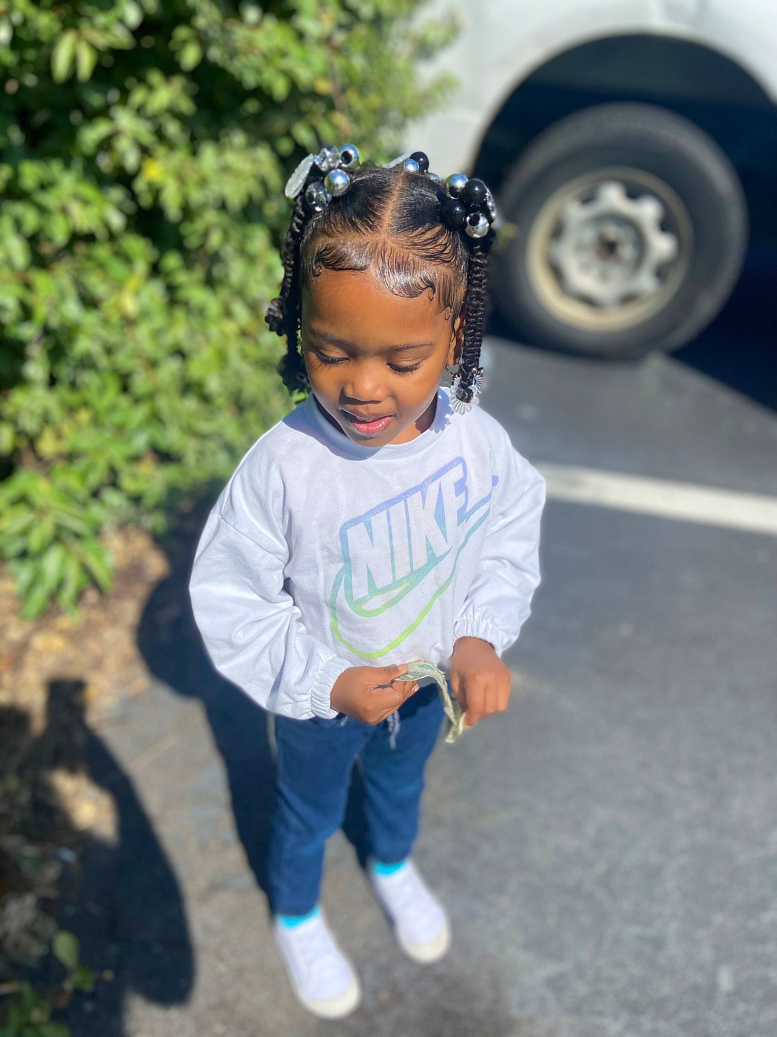 Xiareia joined the competition — help win amazing prizes! audio_equipment, automotive_tire, baby_toddler_clothing, child, electric_blue, eye, eyewear, face, fashion_accessory, fun, grass, happy, leisure, person, plant, recreation, sleeve, smile, toddler, vehicle_door