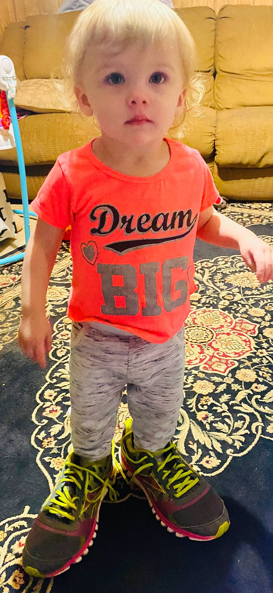 Willow Grace joined the competition — help win amazing prizes! baby, baby_toddler_clothing, child, eyewear, flooring, fun, happy, human_leg, magenta, pattern, person, personal_protective_equipment, sitting, sleeve, soil, sportswear, t_shirt, thigh, toddler, top