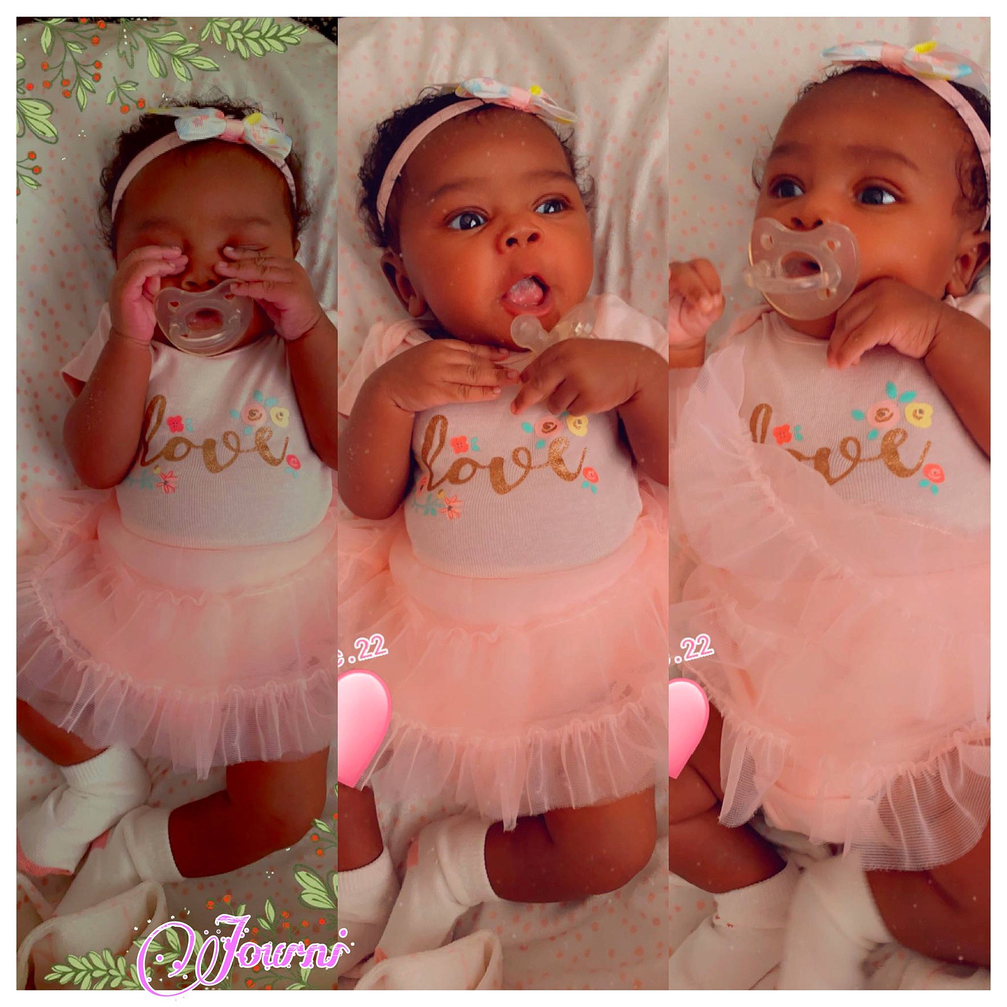 Journi joined the competition — help win amazing prizes! baby, baby_products, baby_toddler_clothing, beauty, cheek, eyebrow, finger, gesture, hairstyle, happy, headpiece, headwear, magenta, person, pink, product, skin, sleeve, thigh, toddler