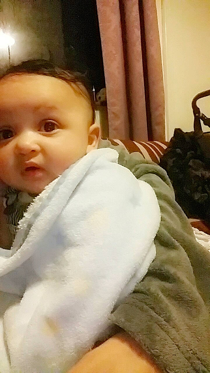 Kyran is registered to the contest to win money with this photo: child, day, eye, fur, girl, head, infant, neck, person, product, skin, textile, toddler