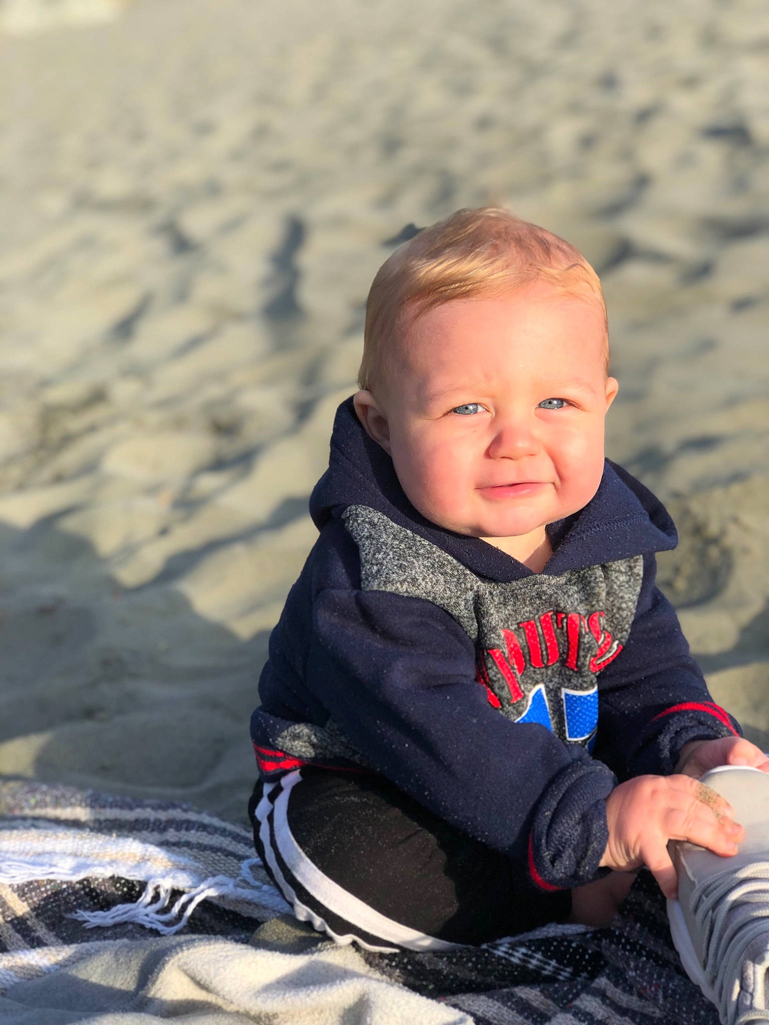 Dash joined the competition — help win amazing prizes! baby, child, outerwear, person, photography, sitting, toddler, vacation