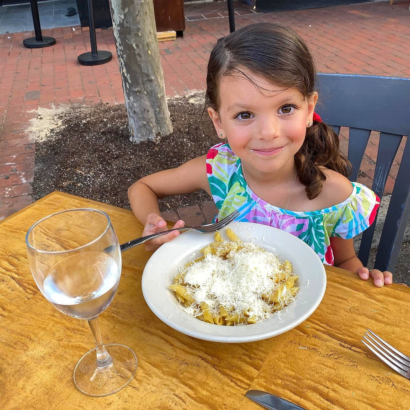 Sadie Snow joined the competition — help win amazing prizes! barware, chair, champagne_stemware, child, comfort_food, cuisine, dish, drink, event, food, fork, ingredient, joy, kitchen_utensil, person, plate, recipe, smile, spoon, table
