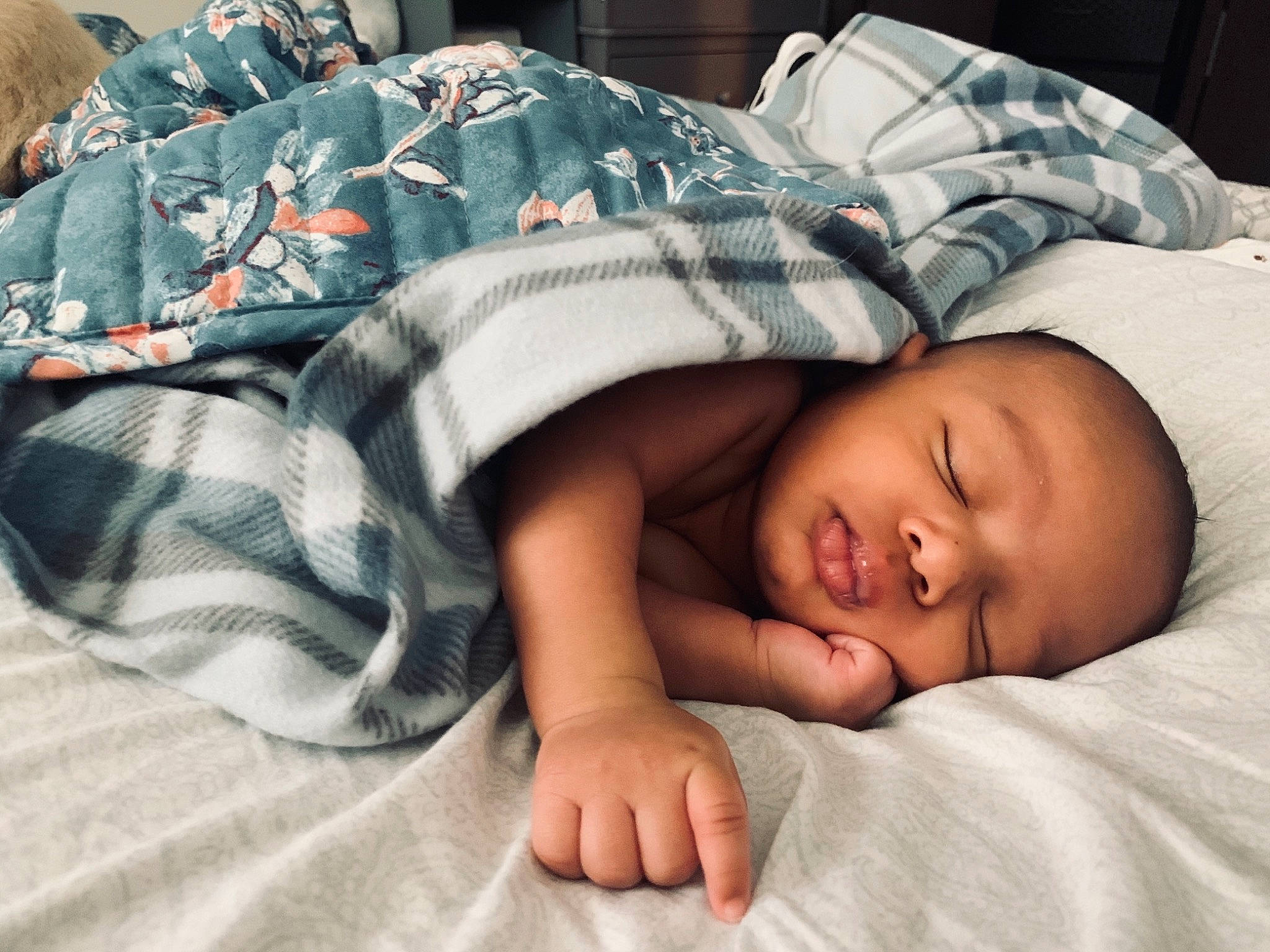 Evander joined the competition — help win amazing prizes! baby, baby_sleeping, bedding, bedtime, birth, child, comfort, furniture, linens, nap, person, skin, sleep, smile, textile, toddler