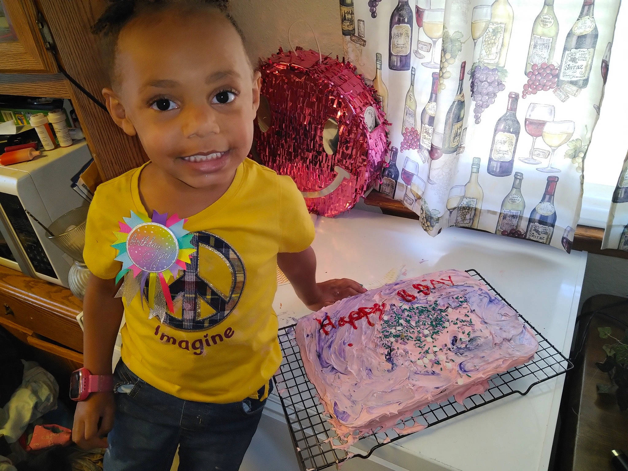 Malia joined the competition — help win amazing prizes! art, artist, baby, bookcase, cheek, child, collection, fun, happy, jeans, joy, leisure, magenta, person, play, room, shelf, shorts, smile, t_shirt