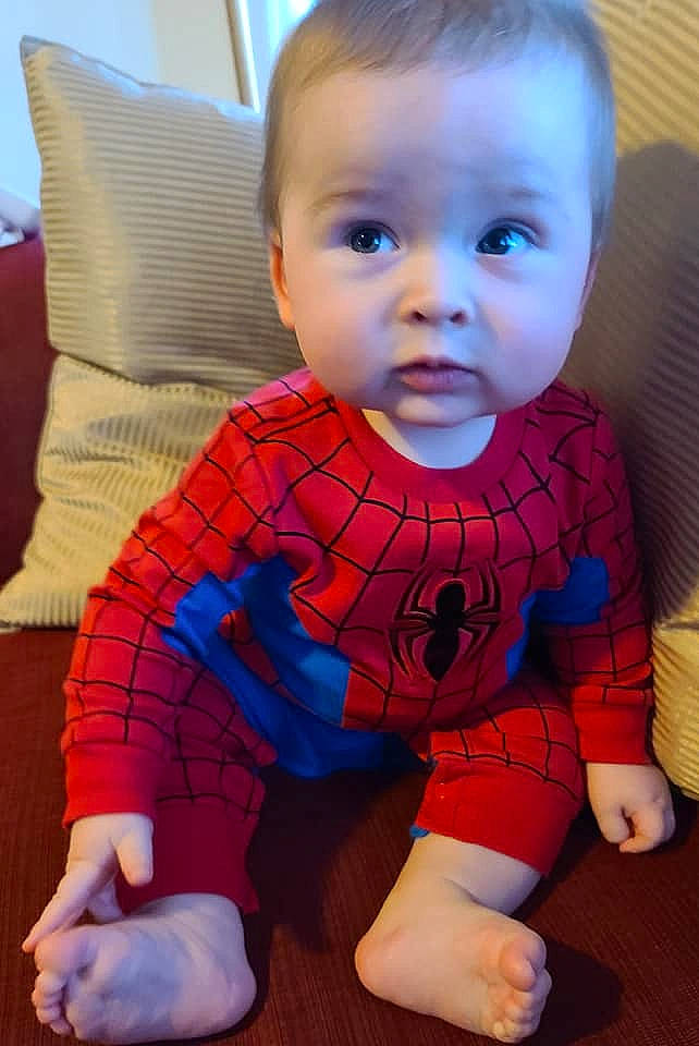 Johnny joined the competition — help win amazing prizes! arm, baby_toddler_clothing, cheek, eye, finger, floor, head, human_body, iris, joint, lip, mammal, mouth, neck, nose, orange, person, shoulder, skin, sleeve