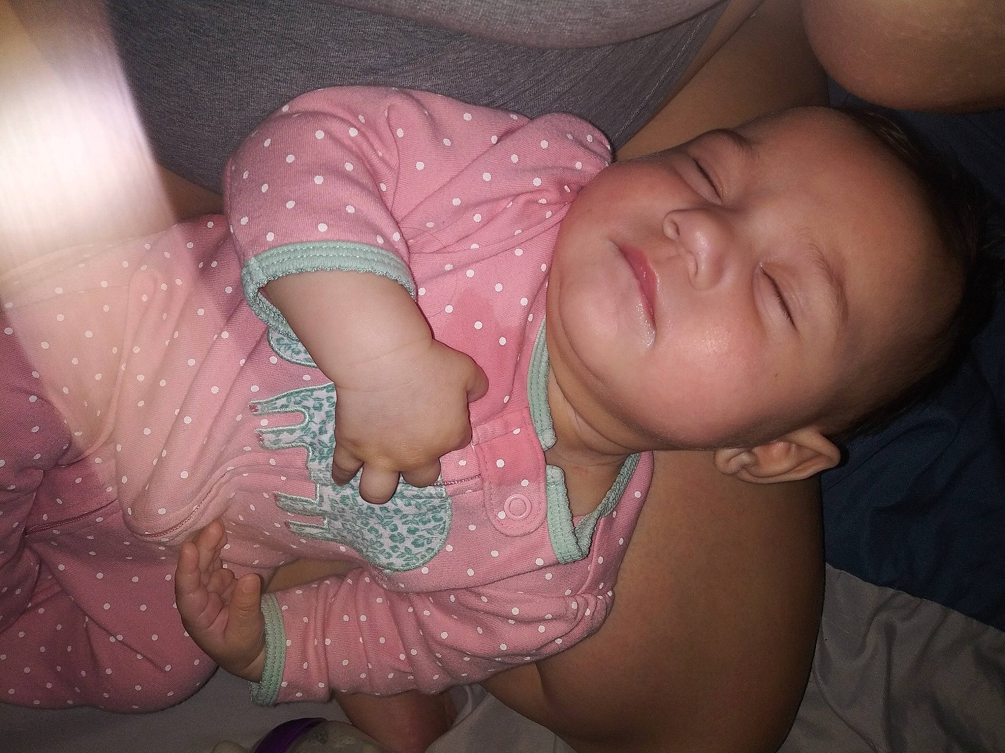 Daniela is registered to the contest to win money with this photo: baby, baby_toddler_clothing, bedtime, bracelet, cheek, child, comfort, finger, lip, nail, nap, organ, person, pink, skin, sleep, thumb, toddler