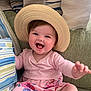 Isabelle is registered to the contest to win money with this photo: baby, babylaughing, clothing, face, happy, hat, head, laughing, person, photography, portrait, sunhat