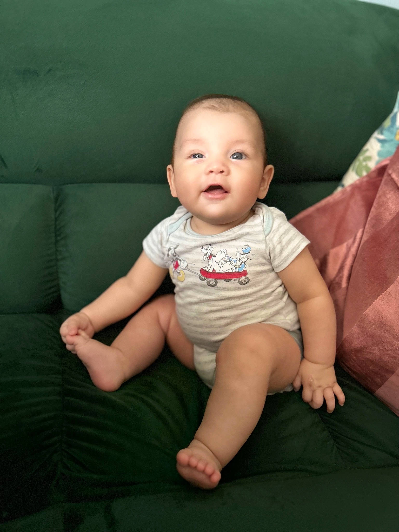 Angelo joined the competition — help win amazing prizes! baby, baby_toddler_clothing, cheek, comfort, elbow, eye, finger, flash_photography, flooring, foot, grass, happy, human_leg, knee, person, sitting, skin, sleeve, smile, thigh