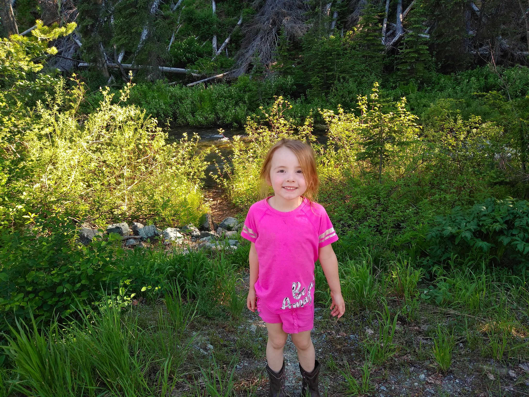 Siri joined the competition — help win amazing prizes! biome, botany, child, forest, fun, grass, grass_family, joy, leaf, meadow, natural_landscape, people_in_nature, person, pink, plant, shrub, spring, summer, tree, vacation