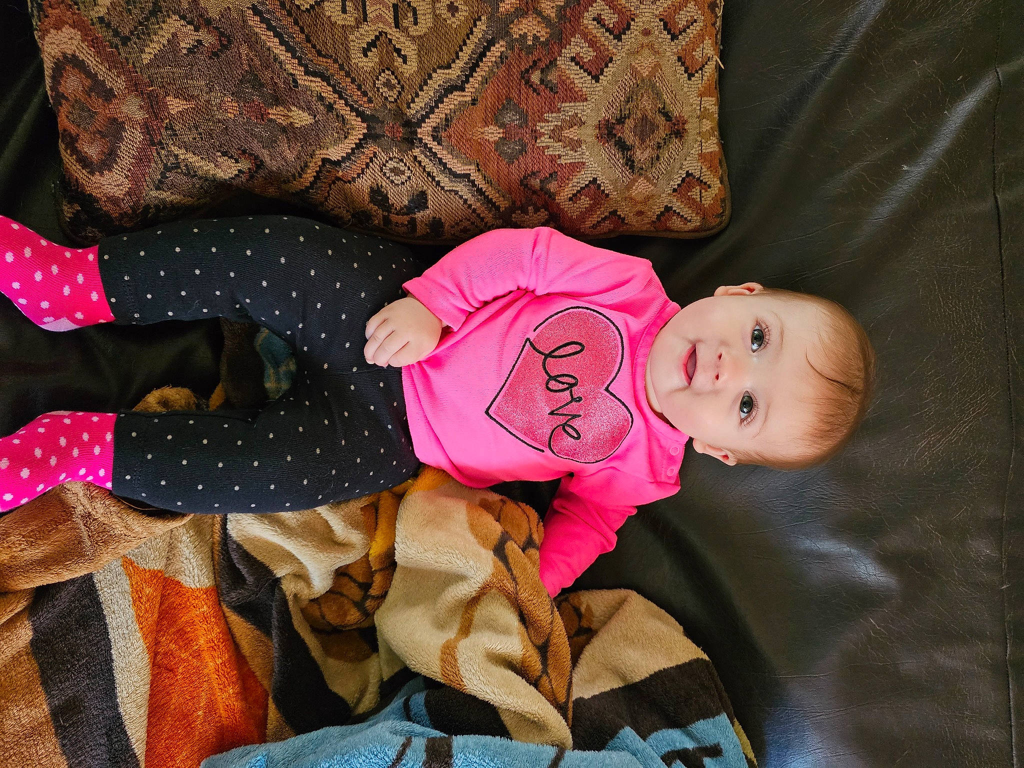 Hannah joined the competition — help win amazing prizes! baby, baby_products, baby_toddler_clothing, child, comfort, linens, magenta, mammal, pattern, person, pink, product, room, sleeve, toddler, tree, wood
